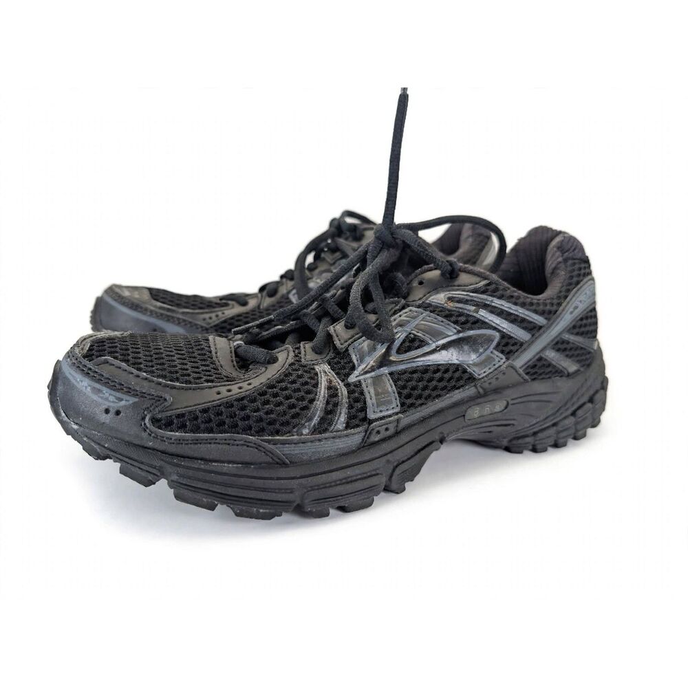 Brooks Adrenaline GTS 12 Mens Size 10 Triple Black Running Shoes MoGo Pre-Owned